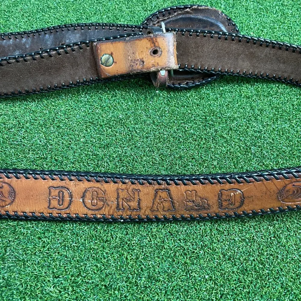 Vintage Brown Leather Cowboy Western Belt